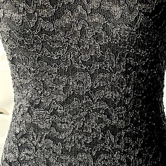 Tapemeasure Spaghetti Strap Elegant Black Lace Dress VTG Made in USA SZ M - Picture 3 of 9